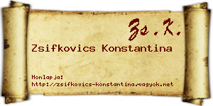 Zsifkovics Konstantina névjegykártya